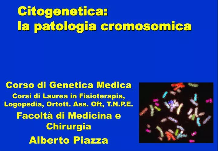 citogenetica la patologia cromosomica