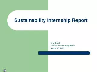 Sustainability Internship Report