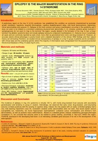 EPILEPSY IS THE MAJOR MANIFESTATION IN THE RING 14 SYNDROME