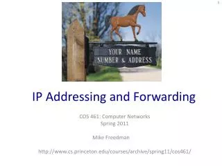 IP Addressing and Forwarding