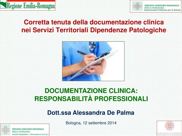 corretta tenuta della documentazione clinica nei servizi territoriali dipendenze patologiche