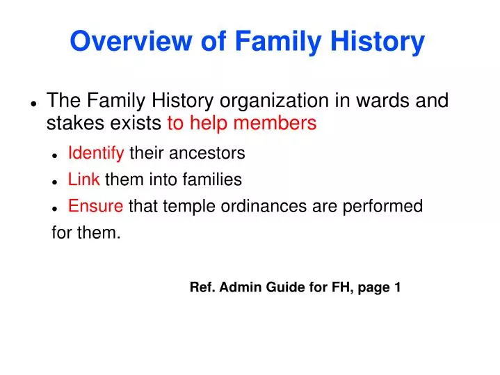 overview of family history