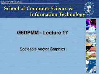 G6DPMM - Lecture 17