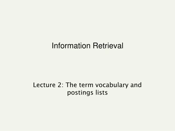 information retrieval