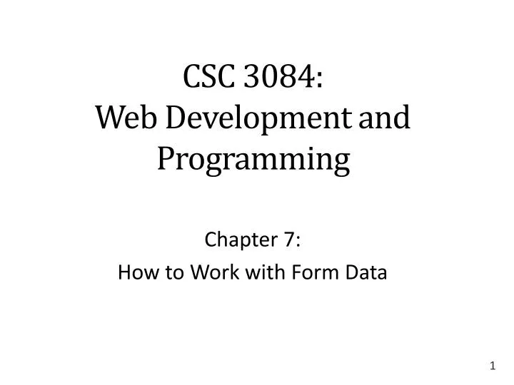 csc 3084 web development and programming