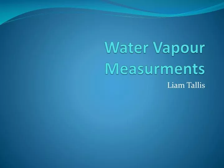 water vapour measurments