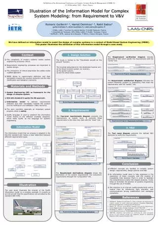 Illustration of the Information Model for Complex System Modeling: from Requirement to V&amp;V