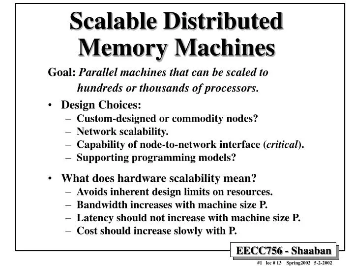 scalable distributed memory machines