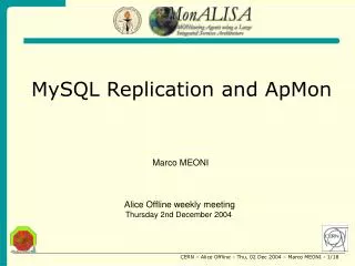 MySQL Replication and ApMon