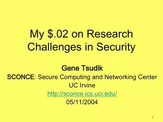 My $.02 on Research Challenges in Security