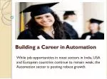 Building a Career in Automation - slide 1