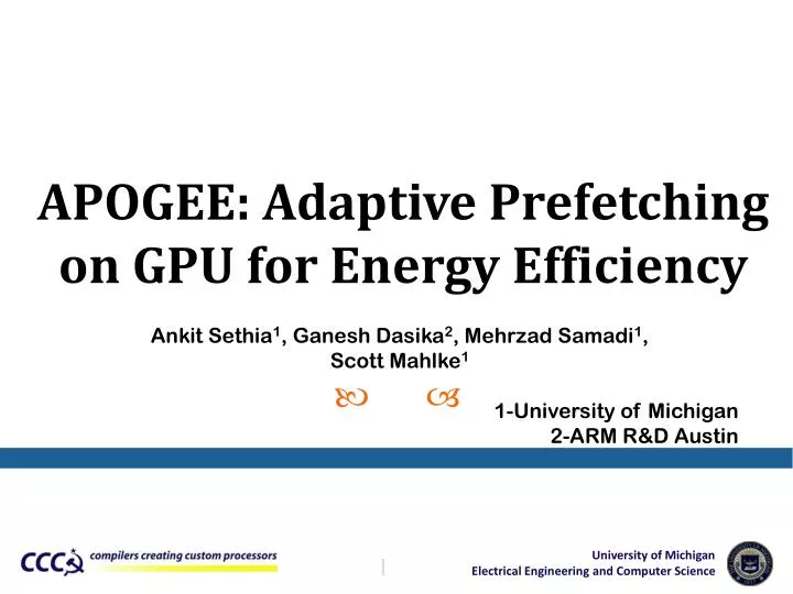 apogee adaptive prefetching on gpu for energy efficiency