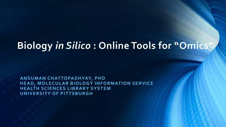 biology in silico online tools for omics