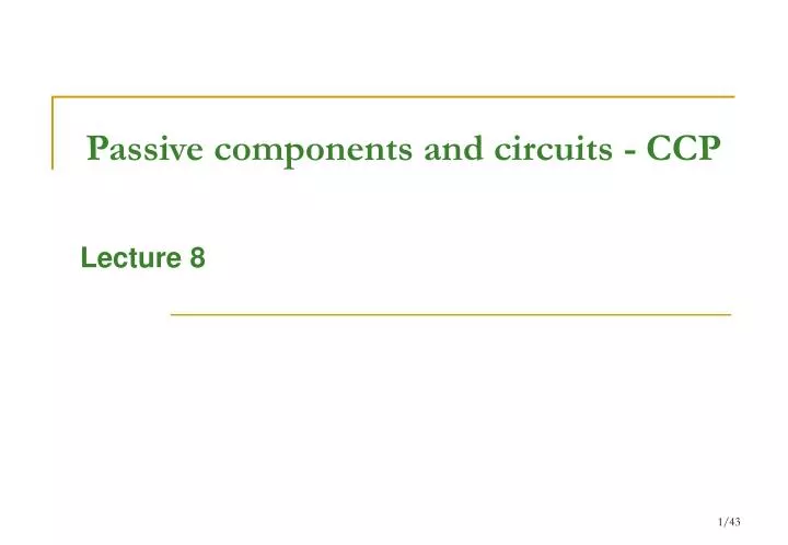 passive components and circuits ccp
