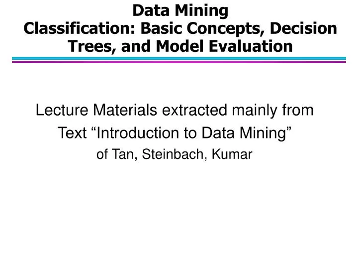 data mining classification basic concepts decision trees and model evaluation