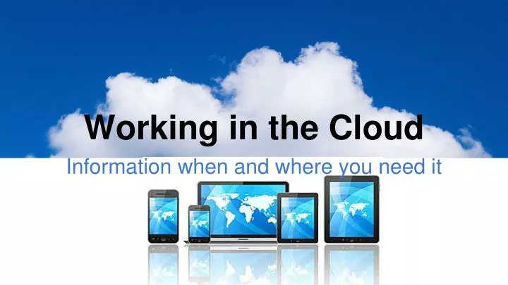 working in the cloud