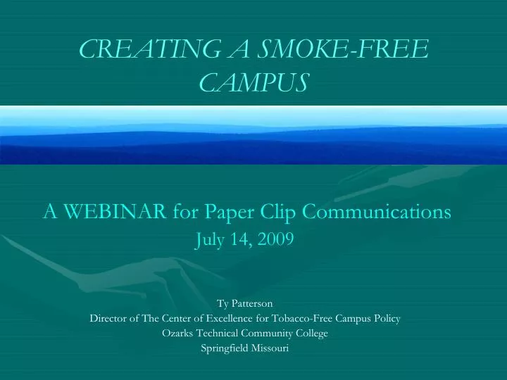 creating a smoke free campus