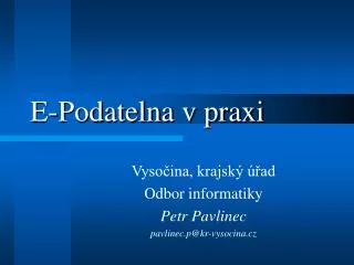 e podatelna v praxi