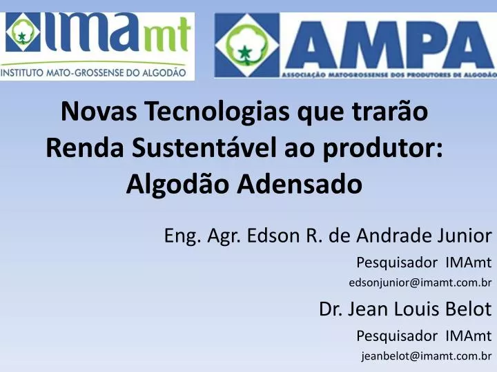 novas tecnologias que trar o renda sustent vel ao produtor algod o adensado