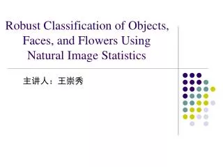 Robust Classification of Objects, Faces, and Flowers Using Natural Image Statistics