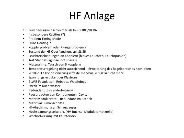 hf anlage