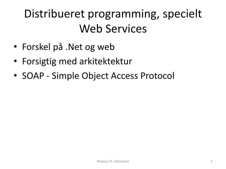 distribueret programming specielt web services