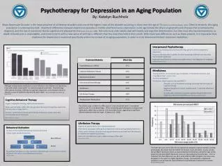 Psychotherapy for Depression in an Aging Population By: Katelyn Buchholz