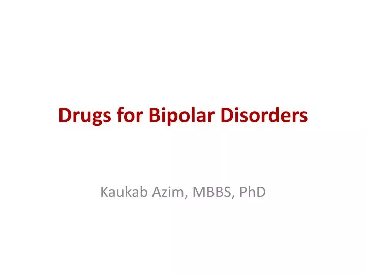 drugs for bipolar disorders