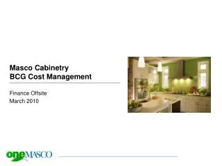 Masco Cabinetry BCG Cost Management