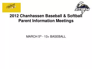 2012 Chanhassen Baseball &amp; Softball Parent Information Meetings