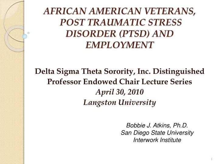 african american veterans post traumatic stress disorder ptsd and employment