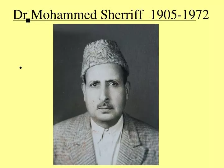 dr mohammed sherriff 1905 1972