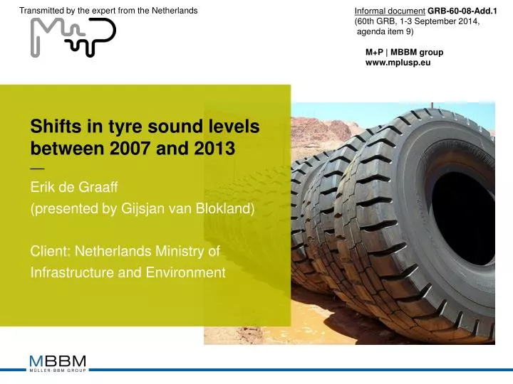 shifts in tyre sound levels between 2007 and 2013