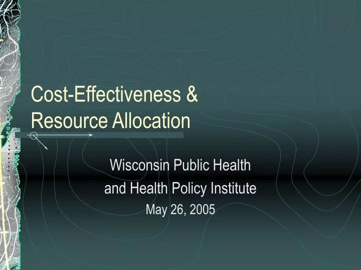 cost effectiveness resource allocation