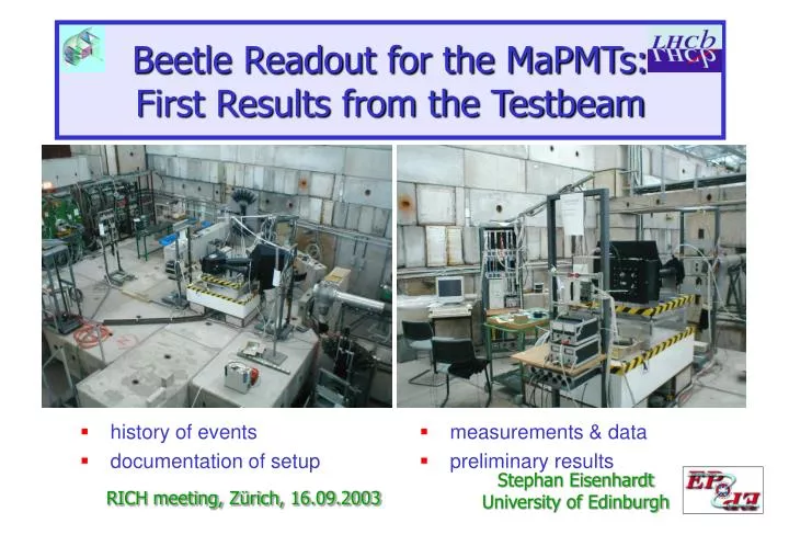 beetle readout for the mapmts first results from the testbeam