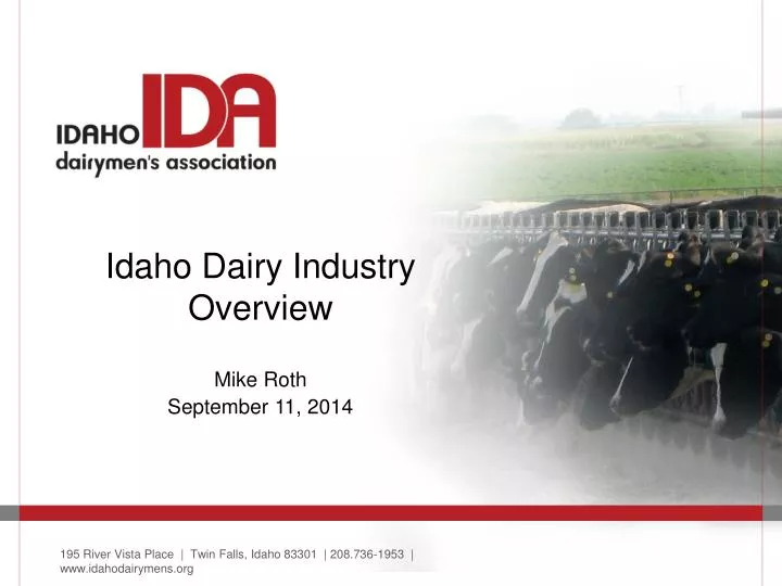 idaho dairy industry overview