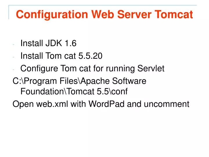 configuration web server tomcat