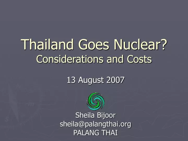 thailand goes nuclear considerations and costs