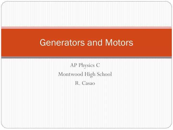 generators and motors