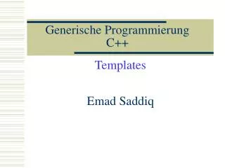 generische programmierung c
