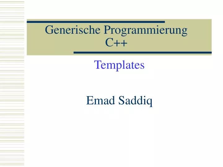 generische programmierung c