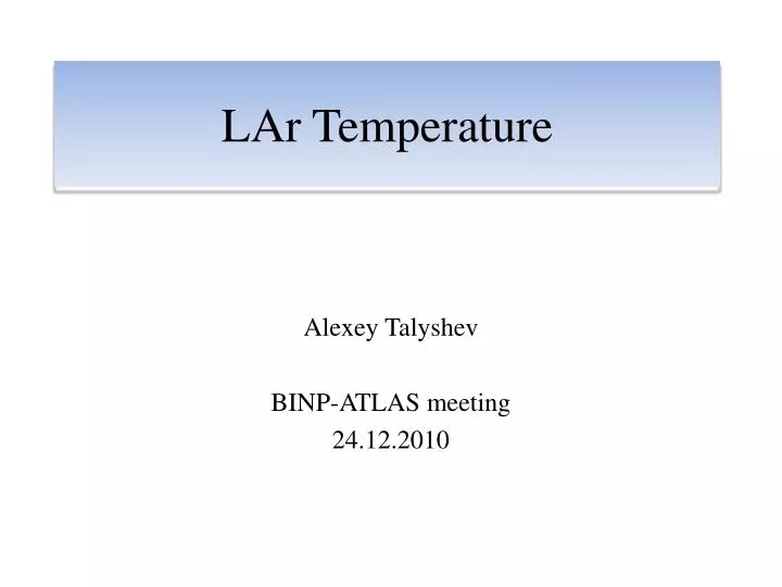 lar temperature