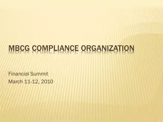 MBCG Compliance Organization