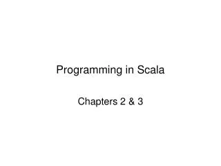 Programming in Scala