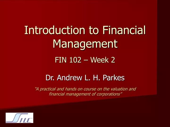 introduction to financial management fin 102 week 2