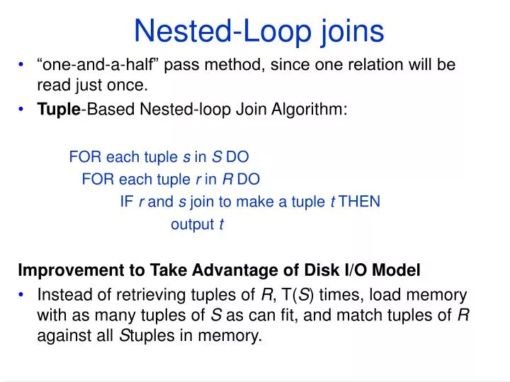 nested loop joins