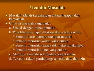 memilih masalah