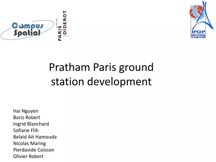 pratham paris ground station development