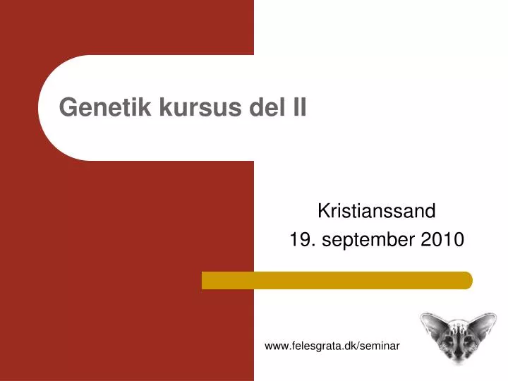 genetik kursus del ii