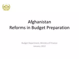 Afghanistan Reforms in Budget Preparation